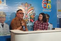 PODCAST : Diskominfosantik Provinsi Kalteng saat mengelar podcast dengan Narasumber Yosias bersama Host Novita Chandra Wijaya di Kalteng Expo 2025, Selasa (20/5).(IST)