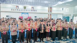 HADIRI : Gubernur Kalteng, H.Agustiar Sabran beserta Plt. Sekretaris Daerah Provinsi Kalteng Leonard S. Ampung, para asisten dan staf ahli gubernur, kepala perangkat daerah, saat menghadiri musda Gerakan Pramuka yang digelar di Istana Isen Mulang, Minggu (29/6/2025).(IST)