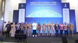HADIRI : Menteri Komdigi, Meutya Viada Hafid menghadiri HIPMI X MVT Connect 2025 bertajuk Beyond Limits- AI for Next - Gen Digital Transformation di Hotel Claro Makassar Jl Ap Pettarani, Senin (16/5).(IST)