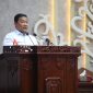 PIDATO : Wakil Gubernur Kalteng H. Edy Pratowo saat menyampaikan pidato pengantar Gubernur Kalteng saat Rapat Paripurna DPRD Provinsi Kalteng, Rabu (11/6).(IST)