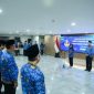 PENGUKUHAN : Menteri Komunikasi dan Digital, Meutya Hafid, saat mengukuhkan Dewan Pengurus Korps Pegawai Republik Indonesia di Kantor Pusat Kemkomdigi pada Selasa (24/6).(IST)