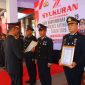 Kapolsek Marikit Ipda Hendra Sopiyan D. Munthe, S.H usai upacara mengaku sangat berterima kasih atas kepercayaan dan penghargaan kepada anggota.(IST)