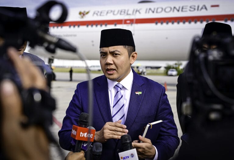 KETERANGAN : Sekretaris Kabinet Teddy Indra Wijaya saat memberikan keterangannya di Rio de Janeiro, pada Senin, 7 Juli 2025 lalu.(IST)