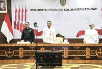 AUDENSI: Plt. Sekretaris Daerah Provinsi Kalteng Leonard S. Ampung bersama Komisioner Komnas HAM Uli Parulian Sihombing saat hadiri Audiensi dan Diskusi Penanganan Konflik Agraria dan SDA di Kalteng di Aula Eka Hapakat, Kantor Gubernur Kalteng, pada Rabu (30/7/2025).(IST)