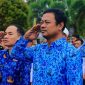UPACARA : ASN Pemkot Palangka Raya saat mengikuti upacara peringatan 17 Agustus dihalaman Pemkot Minggu (17/8/2025).(IST)