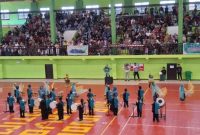 PENAMPILAN: Salah satu grup Marching Band dari tingkat TK saat unjuk kebolehannya dalam lomba yang digelar di Indoor Stadion 29 Nopember Sampit, Minggu (11/5/2025).(IST)