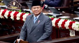 PIDATO : Presiden RI Prabowo Subianto saat menyampaikan pidato kenegaraan perdananya di sidang tahunan MPR-DPR, Jumat (15/8/2025).(IST)