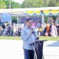 MEMBUKA : Staf Ahli Gubernur Kalteng Bidang Ekonomi, Keuangan, dan Pembangunan Yuas Elko saat membuka Gerakan Pangan Murah yang dilaksanakan di halaman Stasiun TVRI Kalimantan Tengah, Sabtu (2/8/2025).(IST)