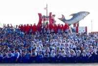 KEGIATAN OUTDOR : Ratusan siswa -siswi SDN 2 MB Hulu saat melakukan kegiatan outdor di Ikon Jelawat belum lama ini.(IST)