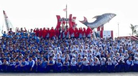 KEGIATAN OUTDOR : Ratusan siswa -siswi SDN 2 MB Hulu saat melakukan kegiatan outdor di Ikon Jelawat belum lama ini.(IST)