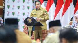 SAMBUTAN : Wagub Kalteng, Edy Pratowo, menyampaikan sambutan saat Rakor Percepatan Penurunan Stunting dan Program Bangga Kencana yang digelar di Aula Jayang Tingang, Kantor Gubernur Kalteng, Selasa (12/8/2025).(IST)
