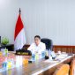 HADIRI : Wagub H. Edy Pratowo bersama sejumlah pejabat hadiri Rakor Kamtibnas di Ruang Multimedia Wagub secara virtual, Rabu (27/8/2025).(IST)