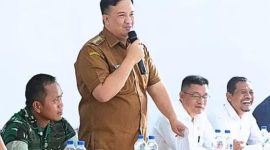 SAMBUTAN : Bupati Lamandau, Rizky Aditya Putra saat memberikan sambutan di salah satu acara belum lama ini.(IST)