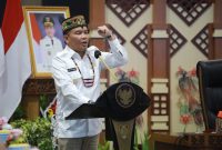 SAMBUTAN: Gubernur Kalteng H. Agustiar Sabran saat menyampaikan sambuta pada kegiatan Pelatihan Pengurus Koperasi Desa Merah Putih se-Kalteng Tahun 2025 di Aula Jayang Tingang, Kantor Gubernur Kalteng, Jumat (26/9/2025).(IST)