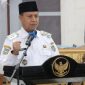 FOTO: Wakil Bupati Seruyan, Supian,saat sambutan kegiatan Bimtek yang digelar Dinas Kesehatan Kabupaten Seruyan, di Aula Bappedalitbang, Rabu (22/10/2025).