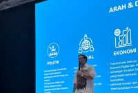 AUDIENSI: Bupati Lamandau, H. Rizky Aditya Putra, saat audiensi dengan aktivis mahasiswa dari BEM Jawa Timur dalam kegiatan Latihan Kepemimpinan dan Manajemen Mahasiswa Tingkat Lanjut (LKMM-TL) di Universitas Brawijaya, Minggu (19/10).(IST)