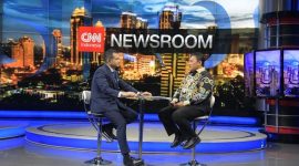 PANELIS : Wakil Gubernur Kalteng, H. Edy Pratowo, saat menjadi panelis dalam program CNN Indonesia Newsroom yang digelar di Auditorium Menara Bank Mega, Jakarta, Rabu (8/10/2025).(IST)