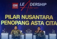 PANELIS : Wagub Kalteng H. Edy Pratowo saat jadi panelis diacara Leadership Forum CNN Indonesia: Pilar Nusantara, Penopang Asta Cita
yang digelar di Auditorium Menara Bank Mega, Jakarta, Selasa (14/10/2025).