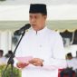 FOTO: Wakil Bupati Seruyan, H. Supian, saat mmbacakan sambutan apel pada Hari Santri, Rabu (22/10/2025).
