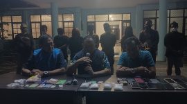 FOTO: Ketua DPRD Kotim, Rimbun saat menghadiri pers rilis pengungkapan sabu dan ekstasi di BNNK.