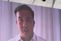 VIRTUAL: Bupati Lamandau Rizky Aditya Putra saat membuka kegiatan Festival Babukung 2025 secara virtual melalui video conference, Sabtu (8/11).(IST)