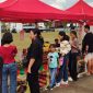 RAMAI : Sejumlah pengunjung ramai membeli produk UMKM lokal yang berjualan di Festival Babukung dan Lamandau Expo 2025, Sabtu (8/11).(IST)