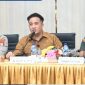 PIMPIN : Bupati Lamandau Rizky Aditya Putra saat memimpin rapat  persiapan Festival Babukung dan Lamandau Expo 2025, Senin (3/11).(IST)
