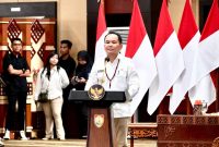 SAMBUTAN : Gubernur Agustiar Sabran saat sampaikan sambutan pada rilis penyelenggaraan pemerintahan Provinsi Kalteng Tahun 2025, yang digelar di Aula Jayang Tingang, Kantor Gubernur Kalteng, Rabu (31/12/2025).(IST)