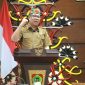SAMBUTAN : Staf Ahli Gubernur Bidang Pemerintahan, Hukum, dan Politik Darliansyah  saat membuka kegiatan Gema Pancasila Tahun 2026 di Aula Eka Hapakat Lantai III Kantor Gubernur Kalimantan Tengah, Senin (2/2/2026).