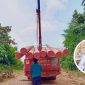MATERIAL : Sejumlah meterial tiang listrik sudah berada di Desa Karang Taba, Kecamatan Lamandau, untuk dilakukan perluasan jaringan, ini terlihat, Kamis (26/3). 
