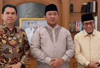 FOTO: Wakil Gubernur Kalteng Edy Pratowo menyambut kedatangan Ketua DPRD Kota Palangka Raya