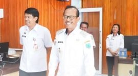 SIDAK : Wakil Bupati Lamandau, Abdul Hamid, melakukan sidak ke sejumlah perangkat daerah untuk memastikan kinerja ASN tetap optimal pasca libur lebaran, Rabu (25/3/2026).