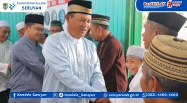 SAFARI RAMADAN  : Bupati Seruyan Ahmad Selanorwanda bersama jajarannya saat melakukan Safari Ramadan 1447 Hijriah di Masjid Mujahidin di Desa Tumbang Manjul, Kecamatan Seruyan Hulu, Senin (23/2/2026).