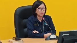 PAPARKAN :  Kepala BPS Kalteng, Agnes Widiastuti, di Ruang Vicon BPS Kalteng saat memaparkan secara resmi dan disiarkan melalui kanal YouTube resmi, Senin (2/3/2026).