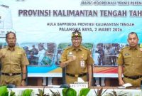 RAKORTEKRENBANG : Plt Sekda Kalteng, Leonard S Ampung saat menghadiri Rakortekrenbang tahun 2026 di Aula Bapperida Kalteng, Senin (2/3/2026).