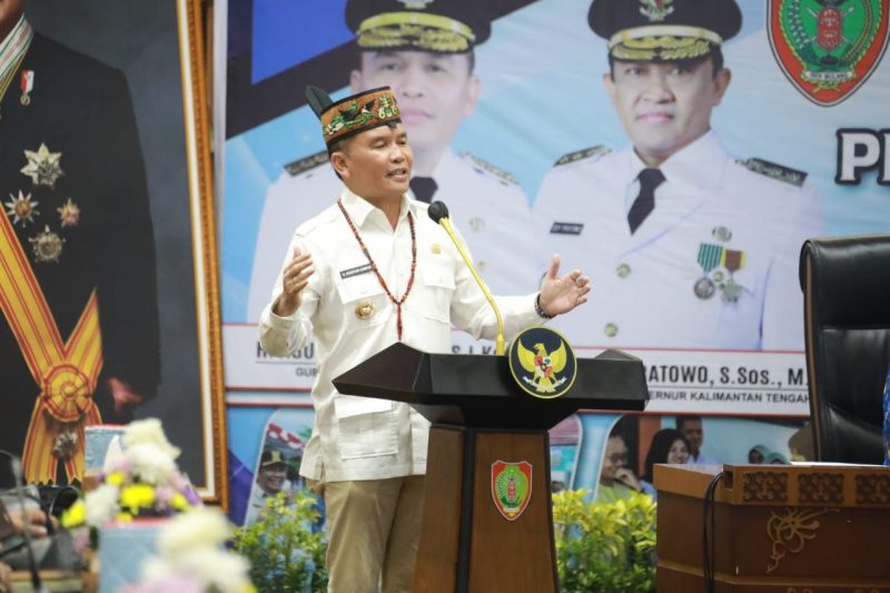 SAMBUTAN  : Gubernur Kalteng H.Agustiar Sabran, menyampaikan sambutannya saat Musrenbang RKPD Provinsi Kalimantan Tengah Tahun 2027, Selasa (17/3/2026).