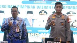 HADIRI : Plt Sekda Kalteng, Leonard S. Ampung, saat menghadiri rapat koordinasi pelaksanaan Operasi Ketupat Telabang 2026, Kamis (5/3/2026).