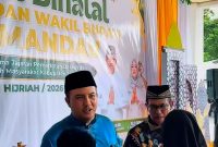 HALALBIHALAL : Bupati Lamandau, Rizky Aditya Putra, bersama Wakil Bupati Abdul Hamid saat kegiatan Halalbihalal 1447 Hijriah yang digelar Pemerintah Kabupaten Lamandau di pendopo Rujab Bupati, Minggu (29/3/2026).
