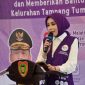 Ketua TP PKK Provinsi Kalteng Aisyah Thisia Agustiar Sabran, saat memimpin pembinaan implementasi Posyandu Enam Bidang SPM di Posyandu Melati, Kelurahan Tampang Tumbang Anjir, Kabupaten Gunung Mas, Senin (22/6/2026).