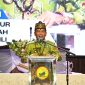 SAMBUTAN : Gubernur Kalimantan Tengah Agustiar Sabran saat memberikan sambutan pada Konser Akbar Kontingen PESPARAWI Provinsi Kalteng di Gedung Gereja Kalimantan Evangelis Sakatik Palangka Raya, Senin (11/5/2026).