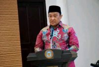 SAMBUTAN : Wakil Gubernur Kalteng , Edy Pratowo, saat memberikan sambutan usai melantik Dewan Hakim MTQ ke-8 KORPRI Tingkat Provinsi Kalimantan Tengah Tahun 2026 di Aula Rumah Jabatan Bupati Murung Raya, Rabu (24/6/2026).
