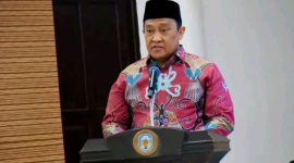 SAMBUTAN : Wakil Gubernur Kalteng , Edy Pratowo, saat memberikan sambutan usai melantik Dewan Hakim MTQ ke-8 KORPRI Tingkat Provinsi Kalimantan Tengah Tahun 2026 di Aula Rumah Jabatan Bupati Murung Raya, Rabu (24/6/2026).