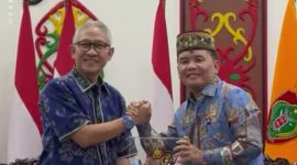 AUDIENSI : Gubernur Kalimantan Tengah H. Agustiar Sabran menerima audiensi jajaran Direktorat Jenderal Kementerian Lingkungan Hidup, Kehutanan, dan Keuangan di Istana Isen Mulang, Sabtu (27/6/2026).