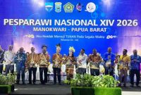 PENUTUPAN : Suasana Penutupan Pesta Paduan Suara Gerejawi (Pesparawi) Nasional XIV 2026 yang berlangsung di Manokwari, Papua Barat, Minggu (28/6/2026).