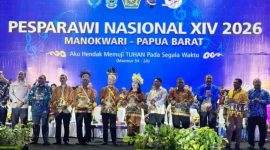 PENUTUPAN : Suasana Penutupan Pesta Paduan Suara Gerejawi (Pesparawi) Nasional XIV 2026 yang berlangsung di Manokwari, Papua Barat, Minggu (28/6/2026).