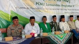 HADIRI : Wakil Bupati Lamandau Abdul Hamid saat menghadiri pembukaan Pendidikan Dasar PDPKPNU Angkatan V di Lembaga Pendidikan Takmiliyah Nurul Ilmi, Desa Arga Mulya, Kecamatan Bulik, Jumat (21/8/2026).