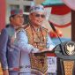 PIMPIN : Gubernur Agustiar Sabran sampaikan amanat saat pimpin Upacara Peringatan Hari Jadi ke-24 Kabupaten Pulang Pisau, Kamis (2/7).