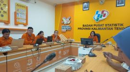 MEMYAMPAIKAN : Plt. Kepala BPS Provinsi Kalimantan Tengah, Maria Wahyu Utami, menyampaikan Berita Resmi Statistik di Ruang Video Conference BPS Kalteng, Rabu (1/7/2026).