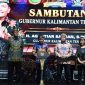 HADIRI : Gubernur Agustiar Sabran, Wakil Gubernur Edy Pratowo, Kapolda Kalteng Irjen Pol Iwan Kurniawan, Pj. Sekda Provinsi Kalteng Linae Victoria Aden saat hadiri Huma Betang Night dalam rangka memeriahkan Hari Jadi ke-24 Kabupaten Pulang Pisau di Stadion HM Sanusi,Sabtu malam (11/7/2026).
