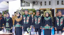 HADIRI : Bupati Lamandau Rizky Aditya Putra dan Wakil Bupati Lamandau Abdul Hamid saat menghadiri Peringatan HUT ke-24 Kabupaten Lamandau, Senin (3/8/2026).